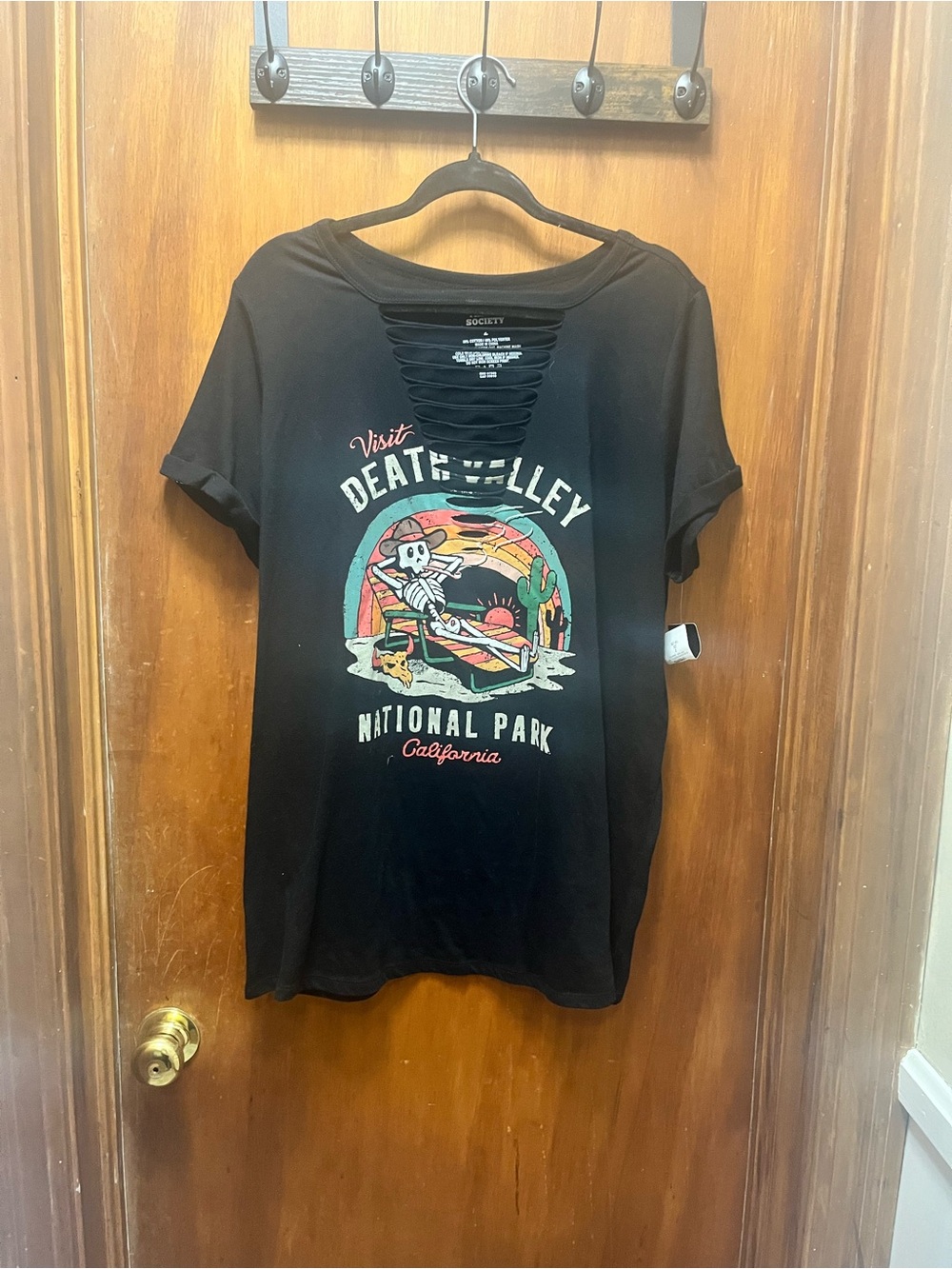 torrid Black Death Valley National Park Graphic Tee with Ladder Front 2x